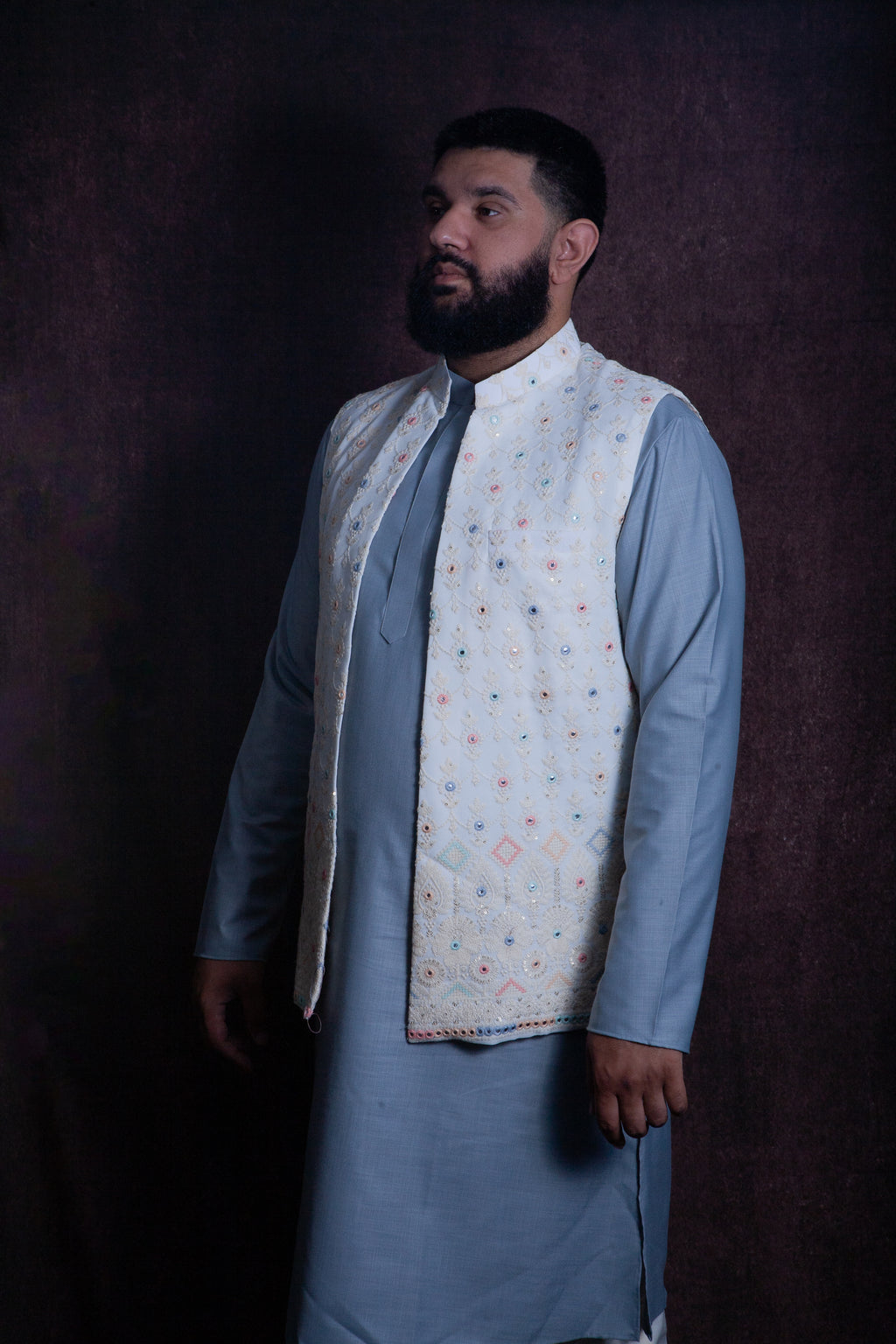 Blue Mirror Flower Vest