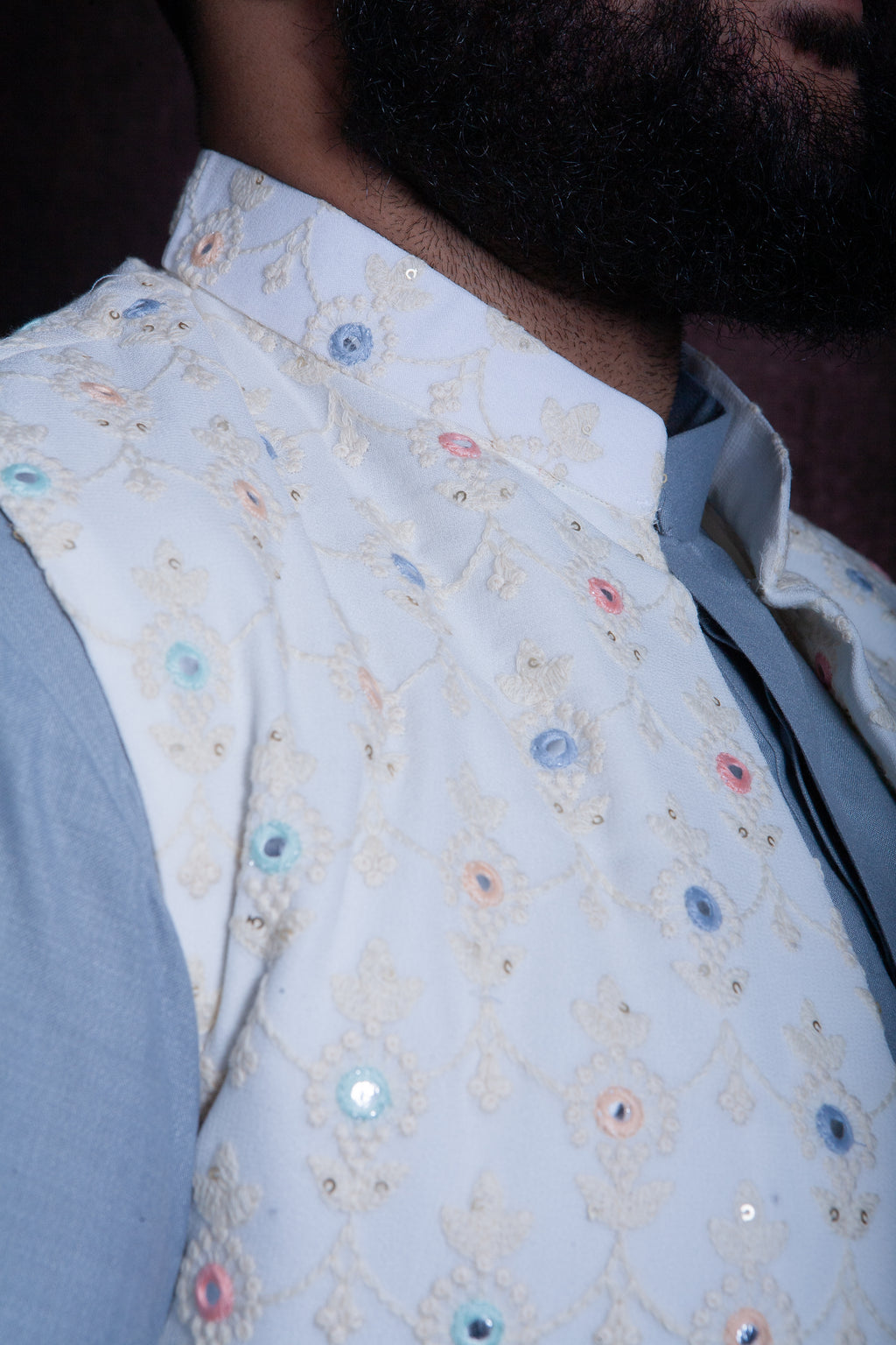 Blue Mirror Flower Vest