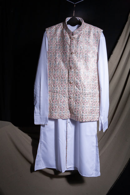 Gulshan Vest & Kurta - Tea Pink