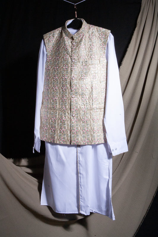 Gulshan Vest & Kurta - Light Green