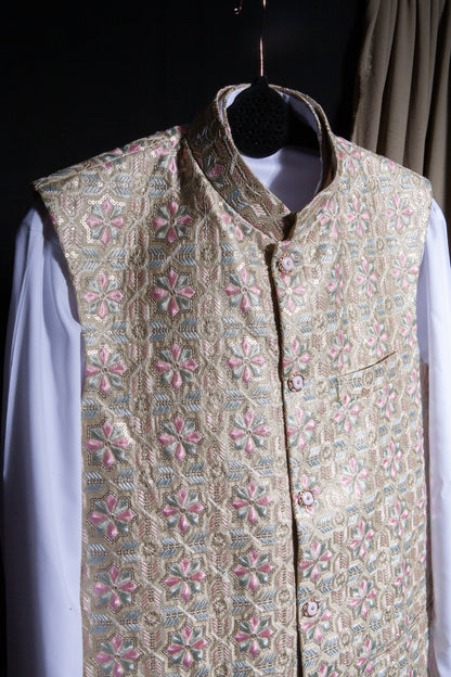 Gulshan Vest & Kurta - Light Green