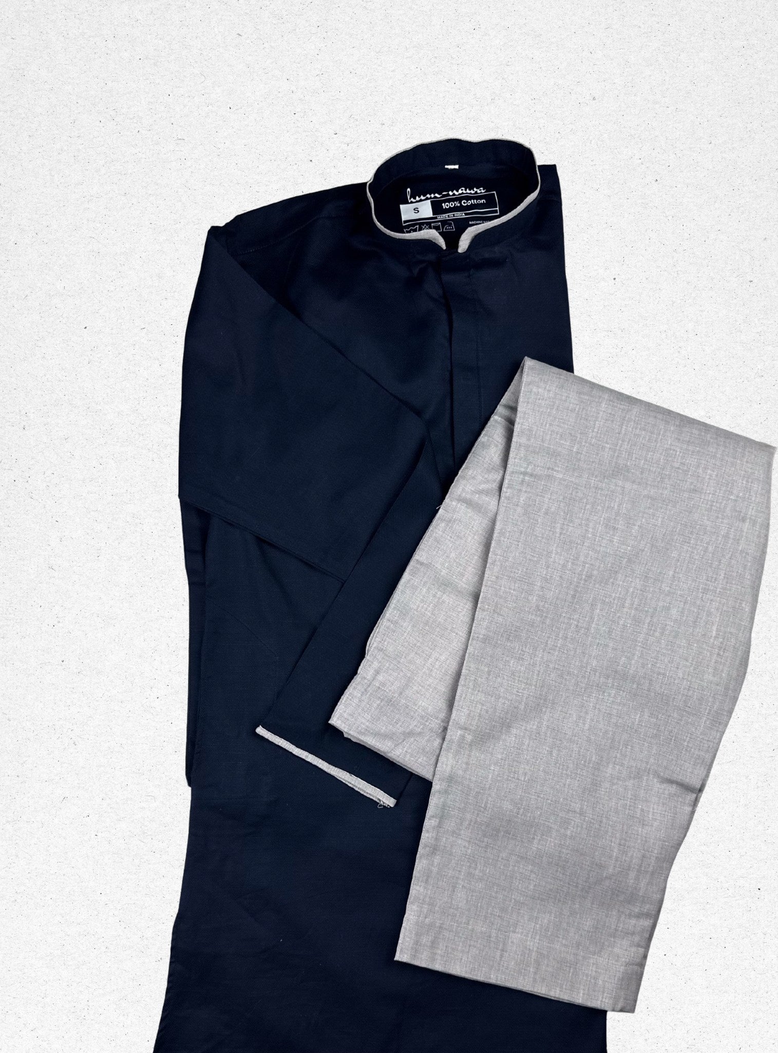 Navy & Gray - Two Tone Kurta